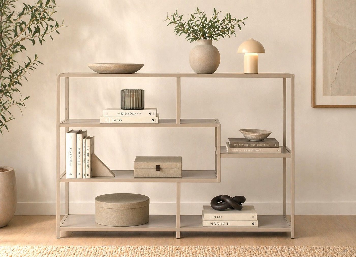 ACTONA GROUP Bücherregal Seaford - Mehrzweckregal & Raumteiler, modern, Metall, Asymmetrisch, stabil & viel Stauraum, zeitloses Design, 6 Regalböden Bild 3