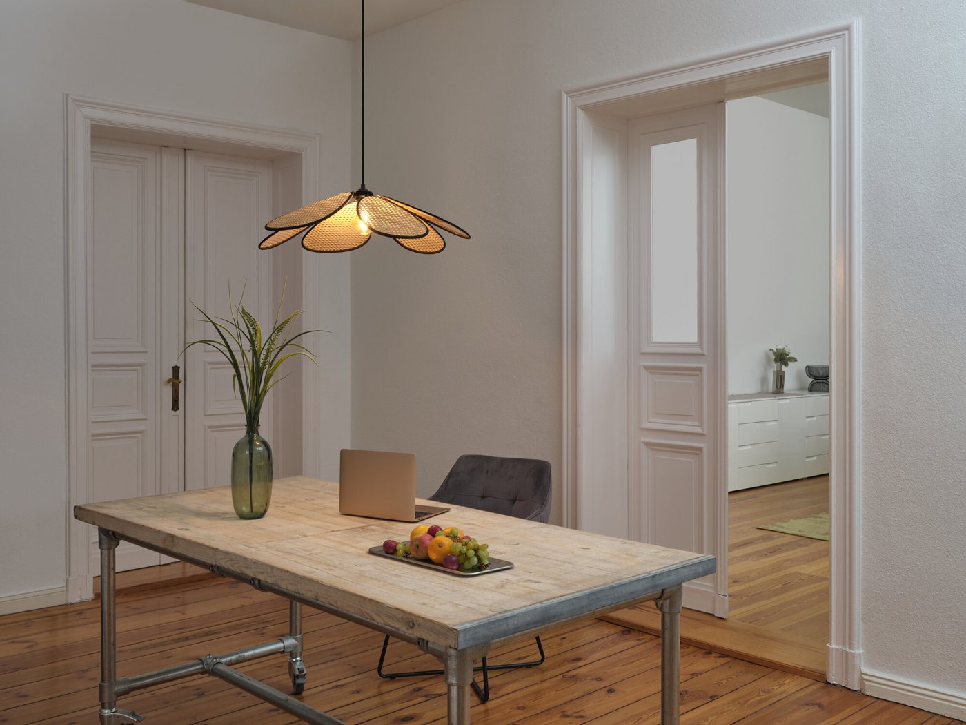 Osram Pendelleuchte Decor Rattan, ohne Leuchtmittel, braun, Fassung E27, Rattan und Stahl Bild 5