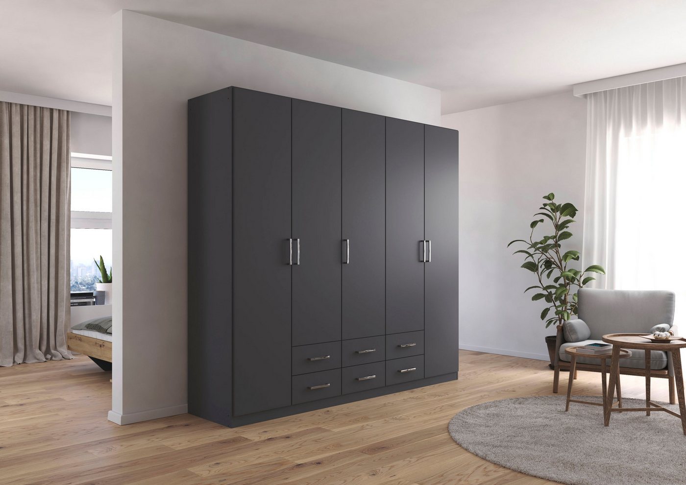 rauch Drehtürenschrank Kleiderschrank Garderobe GAMMA Breiten 226 cm (in 3 Ausstattungen BASIC/CLASSIC/PREMIUM (inkl. SOFT-CLOSE-Funktion) mit Schubladen, verschiedene Griff-Varianten TOPSELLER MADE IN GERMANY Bild 4