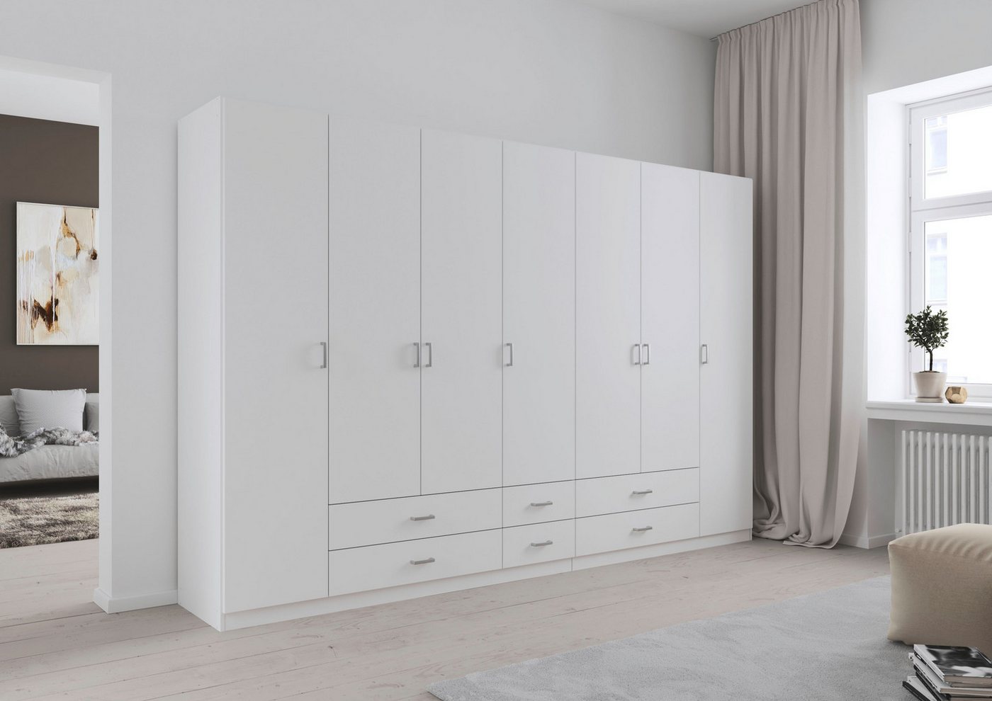 rauch Drehtürenschrank Kleiderschrank Garderobe GAMMA Breiten 315 cm (in 3 Ausstattungen BASIC/CLASSIC/PREMIUM (inkl. SOFT-CLOSE-Funktion) mit Schubladen, verschiedene Griff-Varianten TOPSELLER MADE IN GERMANY Bild 4