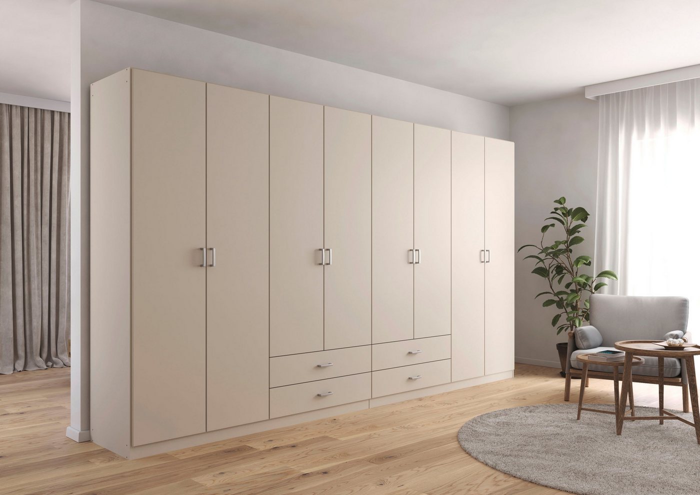 rauch Drehtürenschrank Kleiderschrank Garderobe GAMMA Breiten 360 cm (in 3 Ausstattungen BASIC/CLASSIC/PREMIUM (inkl. SOFT-CLOSE-Funktion) mit Schubladen, verschiedene Griff-Varianten TOPSELLER MADE IN GERMANY Bild 4