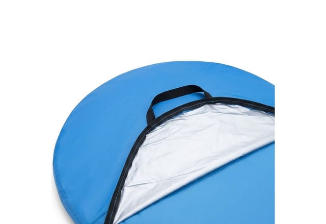Spetebo - Pop Up Strandmuschel blau mit Tragetasche - 145 x 100 cm - Strand Zelt selbstaufstellend mit uv 50+ Schutz - Windschutz Sichtschutz Garten