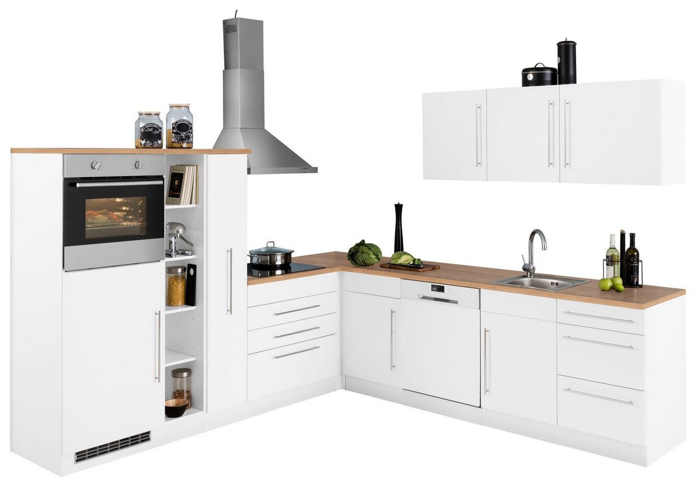 KOCHSTATION Winkelküche KS-Samos, Stellbreite 260x270 cm, wahlweise mit E-Geräten und Induktion