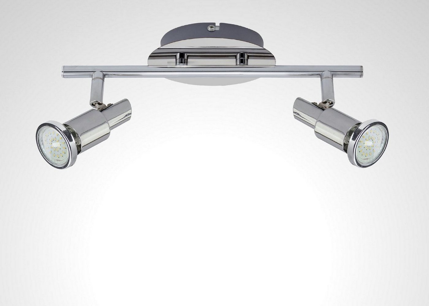 TRANGO LED Deckenspots, 2-flammig 2890-028-5W LED Deckenleuchte OSCAR inkl. 2x 5 Watt GU10 LED Leuchtmittel in Chrom-Optik Deckenlampe, Deckenstrahler, Deckenspots, Lampe schwenkbar und drehbar Bild 3