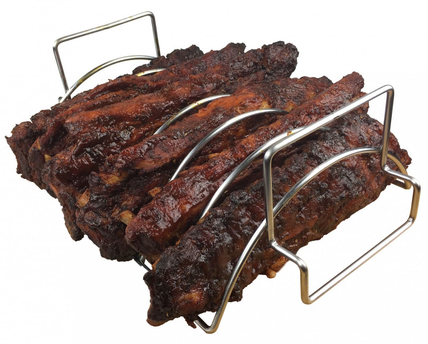 Grillfürst Sparerib-Halter Grillfürst 2in1 Rippchenhalter und Bratenkorb Edelstahl Bild 2