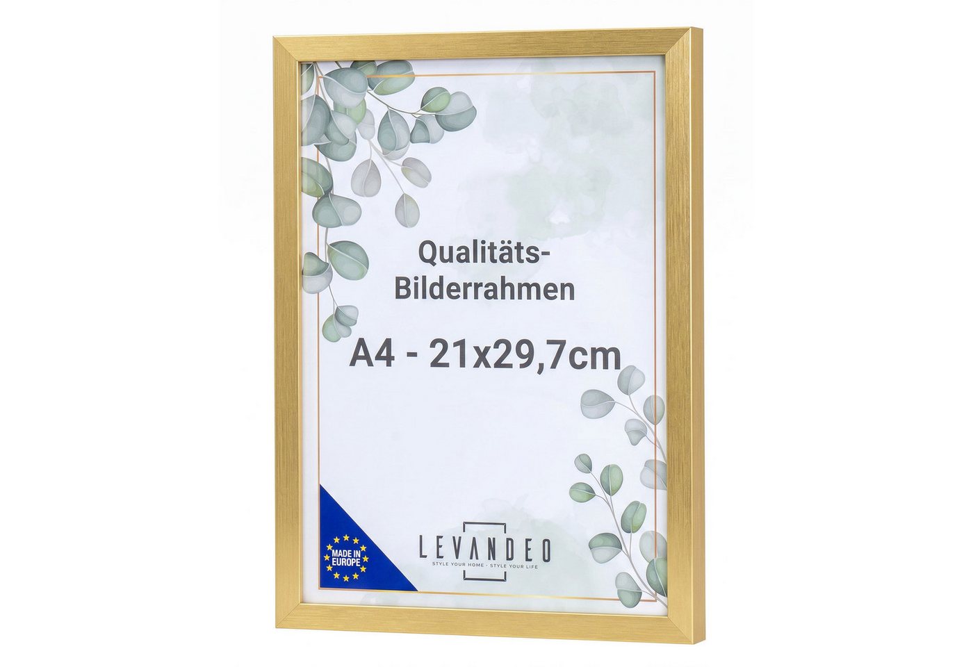 Levandeo® Bilderrahmen, Bilderrahmen Gold 21x29,7 Made in EU Fotorahmen A4 Poster Bild 2
