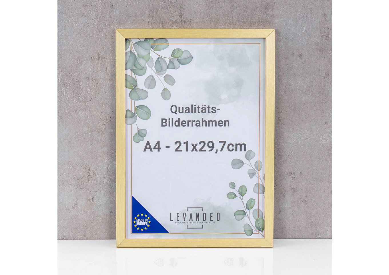 Levandeo® Bilderrahmen, Bilderrahmen Gold 21x29,7 Made in EU Fotorahmen A4 Poster Bild 5