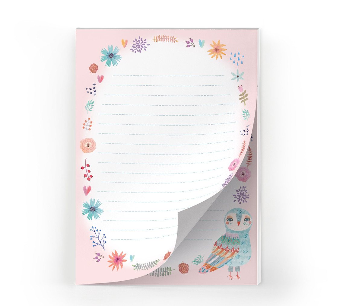 JUNAPACK Briefpapier Set Kinder Briefblock A5 mit Umschlägen Notizblock Papier Eule Tiere, Kinder-Briefpapier A5 mit 15 Umschlägen, liniert & leicht beschreibbar Bild 5
