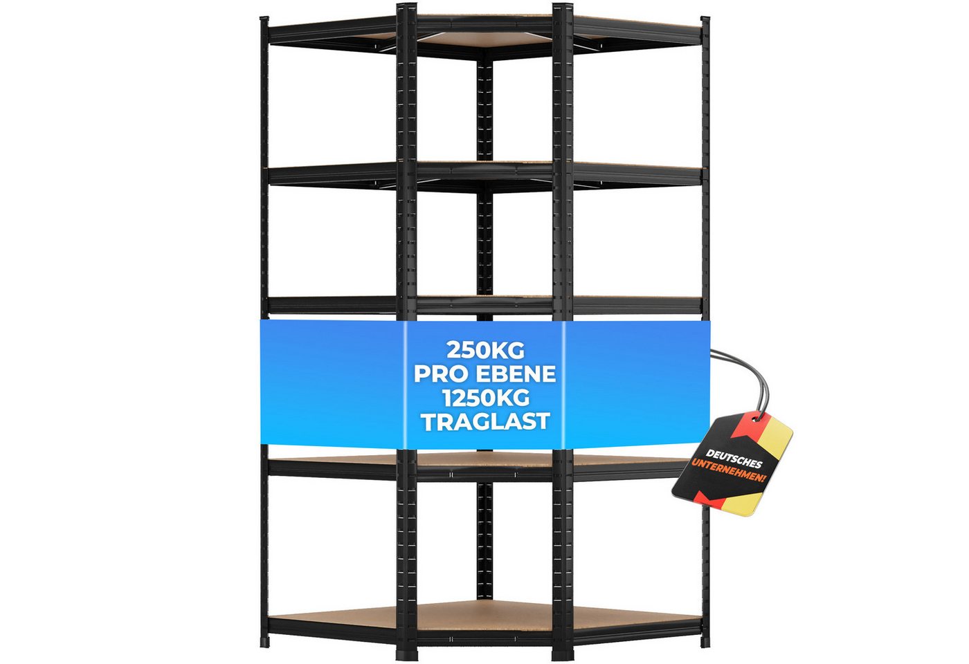 ALL Schwerlastregal Eckregal - Sets Premium Qualität, 180x90x60cm 1250kg Traglast