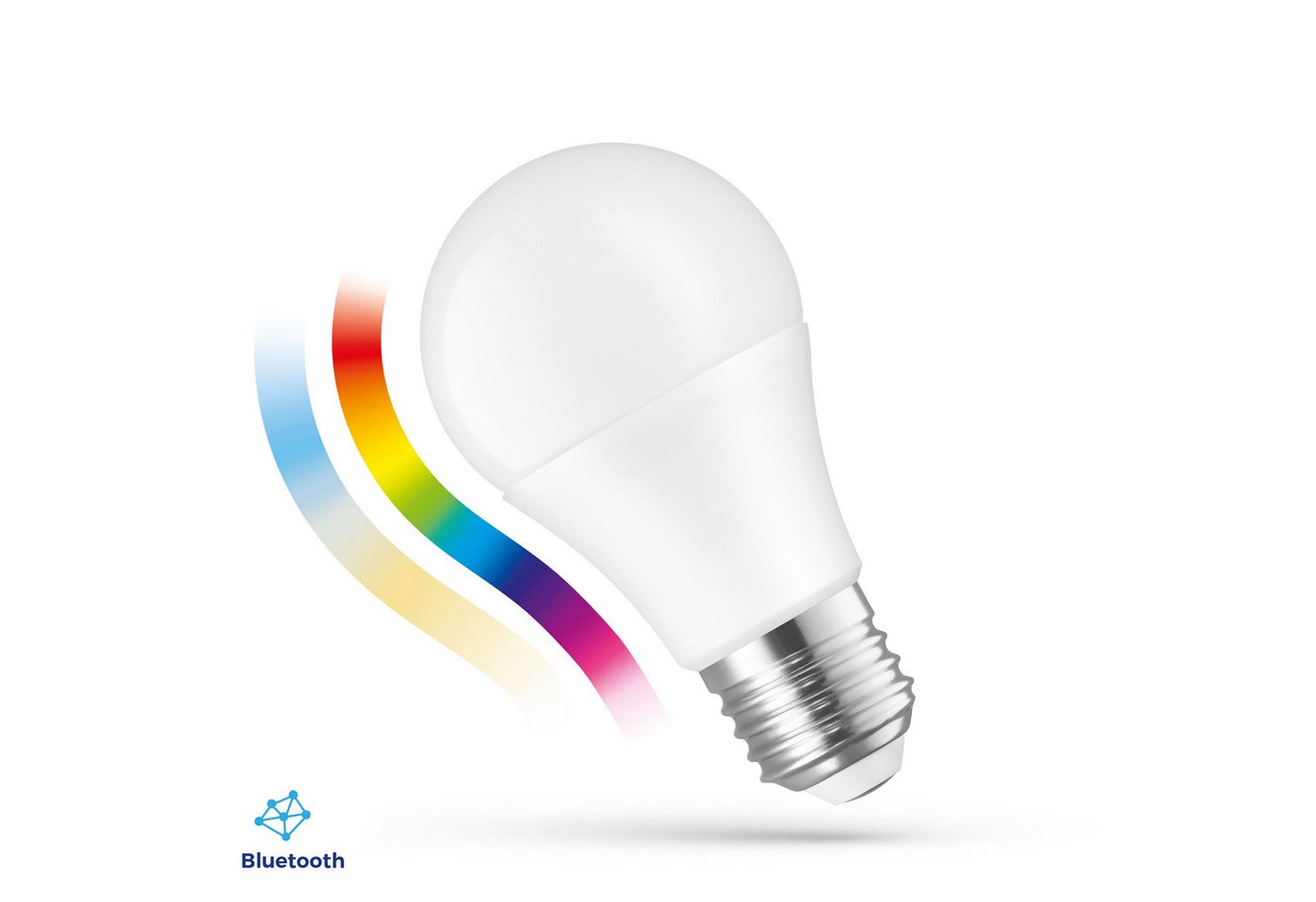 Spectrum LED-Leuchtmittel LED E27 A60 EASY SMART APP 8,5W = 67W 940lm BLUETOOTH 2700K-6500 DIMM, E27, Farbwechsler, CCT-Farbtemperatursteuerung - warmweiß bis tageslichtweiß, RGB