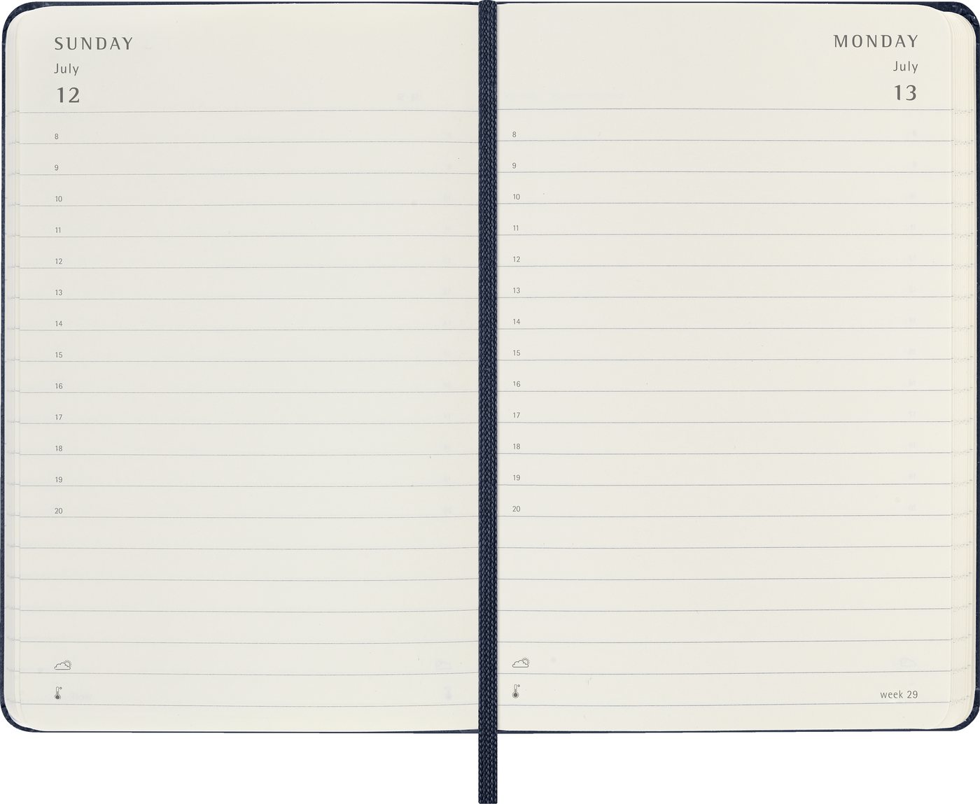 MOLESKINE Buchkalender, MOLESKINE 12 MONATE TAGES NOTIZKALENDER 2026 - HARD COVER - P/A6 BLAU Bild 3