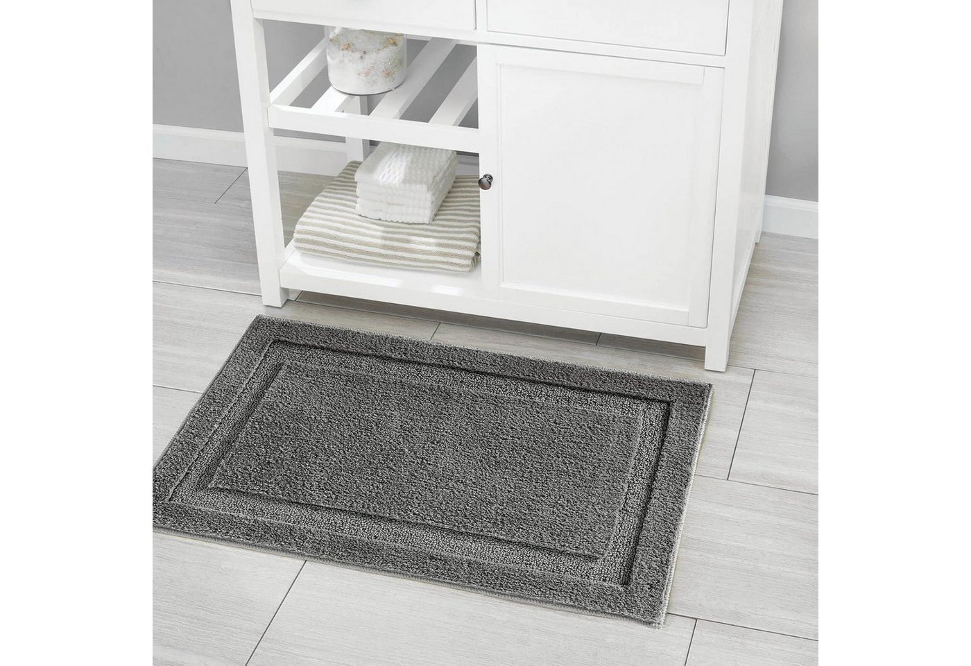 mDesign Badaccessoire-Set mDesign Badteppich Badläufer Duschvorleger 3er-Set Mikrofaser rutsch Bild 2