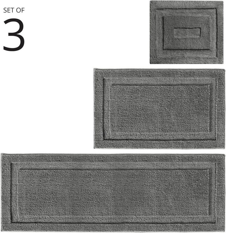 mDesign Badaccessoire-Set mDesign Badteppich Badläufer Duschvorleger 3er-Set Mikrofaser rutsch Bild 4