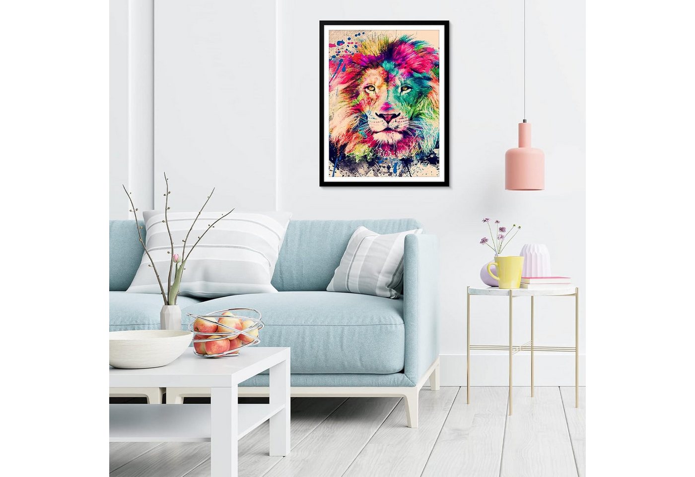 KAYLJIE Malen nach Zahlen Diamond Painting Bild 30x40cm 5D Tiere Bunter Löwe (Komplettset für 5D Diamond Painting inklusive Leinwand, Diamanten und Werkzeugen, Diamond Painting Set mit Zubehör für DIY-Kreativität und Entspannung), 5D Diamond Painting mit präziser Klebeschicht & Zubehör Bild 2