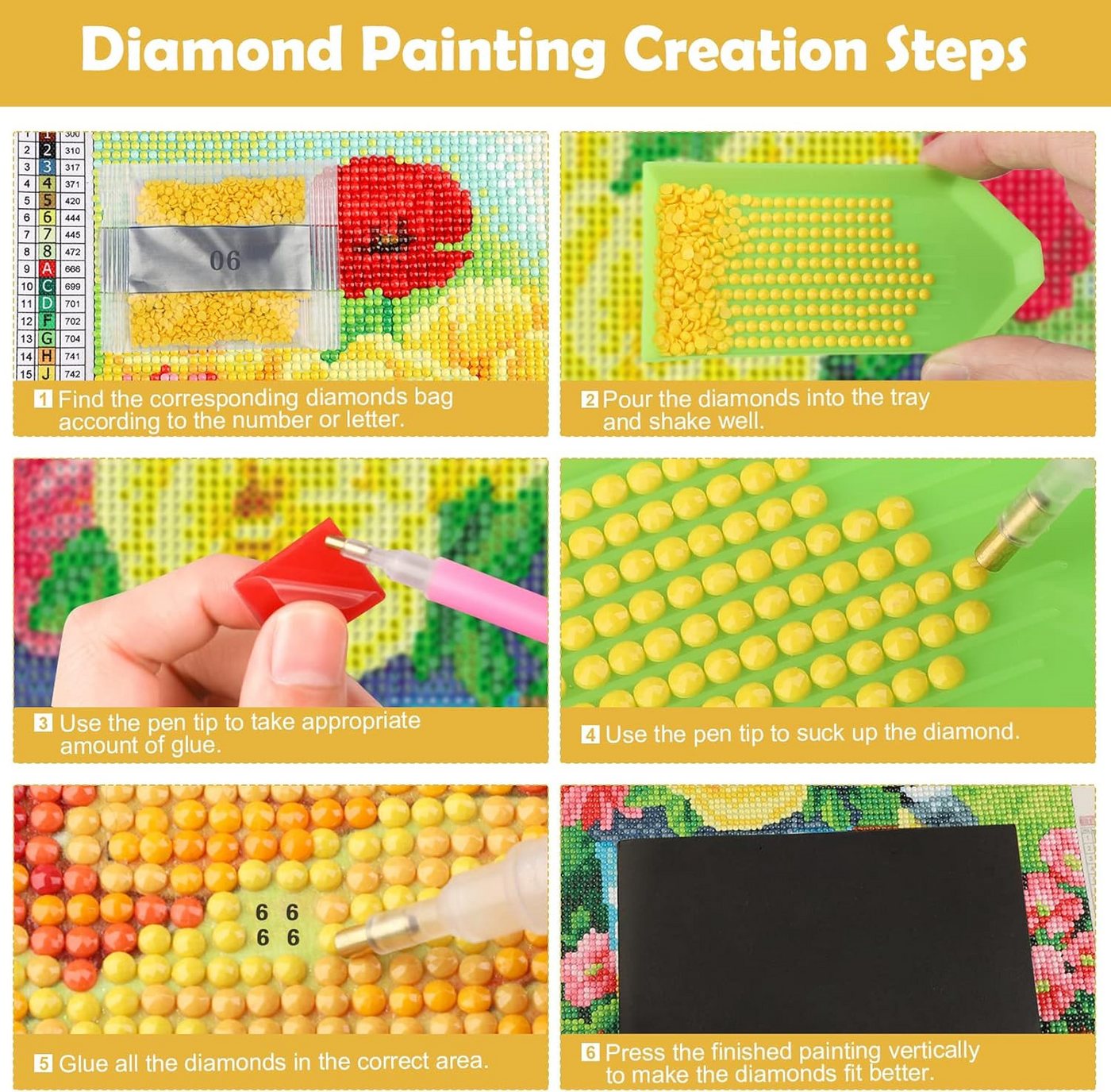 KAYLJIE Malen nach Zahlen Diamond Painting Bild 30x40cm 5D Tiere Bunter Löwe (Komplettset für 5D Diamond Painting inklusive Leinwand, Diamanten und Werkzeugen, Diamond Painting Set mit Zubehör für DIY-Kreativität und Entspannung), 5D Diamond Painting mit präziser Klebeschicht & Zubehör Bild 4