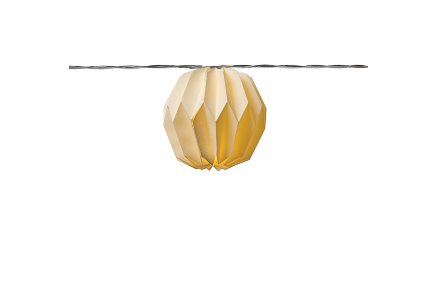 MARELIDA LED-Lichterkette Origami Lampions 10 weiße XL Plissee Kugeln Papierblumen 3,6m Timer, 10-flammig