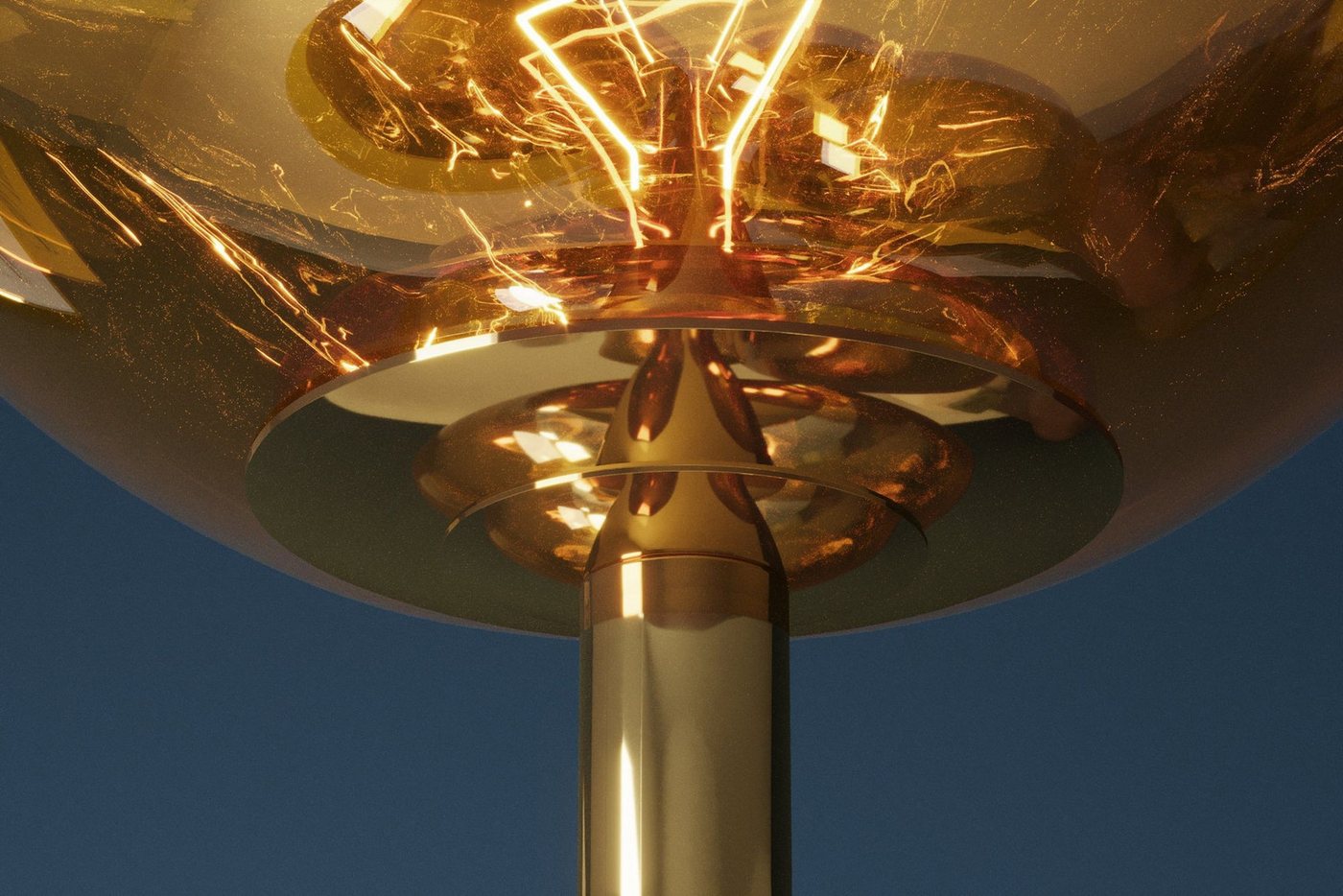 Licht-Erlebnisse Stehlampe QUARNA, ohne Leuchtmittel, Glas Metall 168 cm hoch in Gold Modern für 7x G9 Bild 2