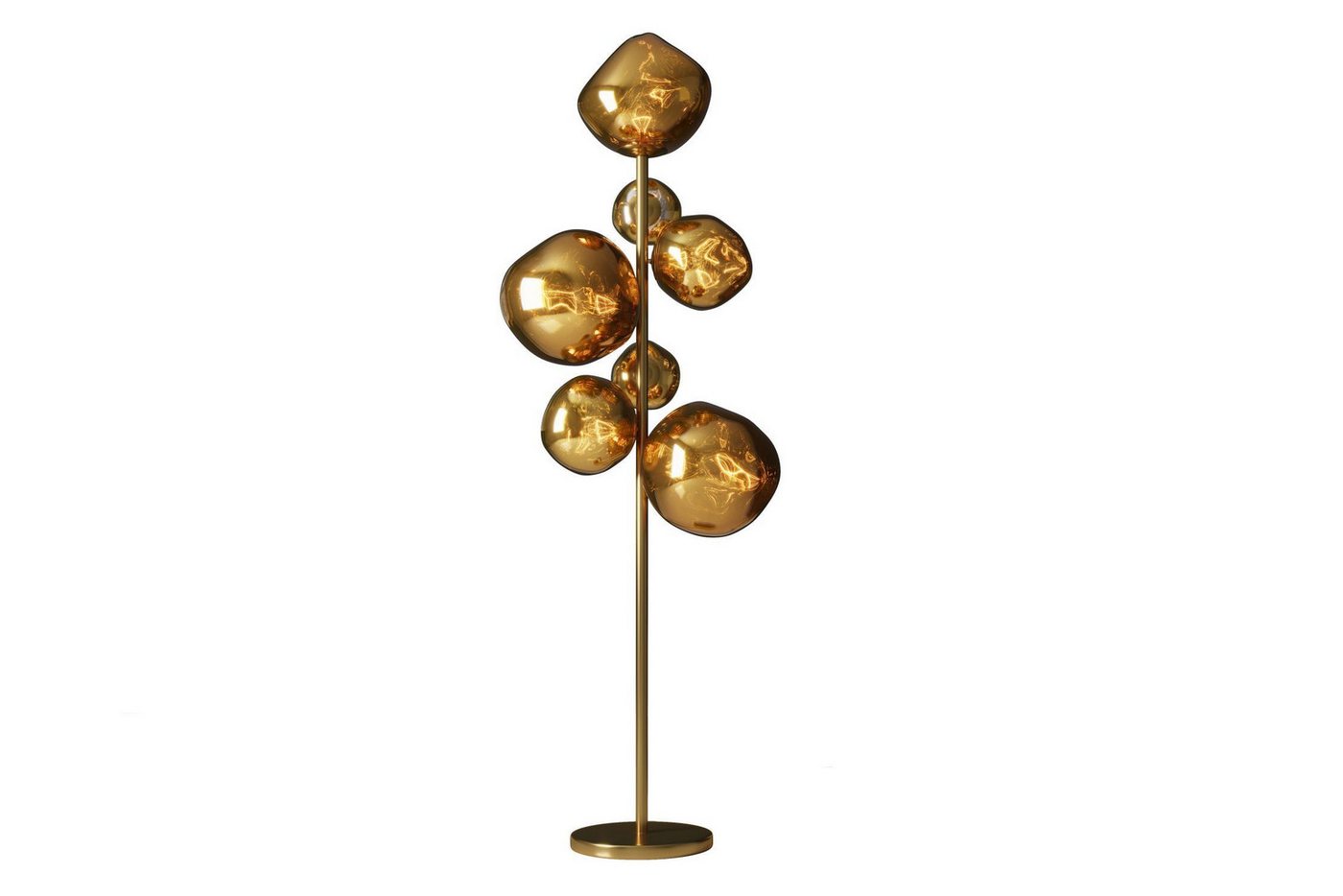 Licht-Erlebnisse Stehlampe QUARNA, ohne Leuchtmittel, Glas Metall 168 cm hoch in Gold Modern für 7x G9 Bild 4