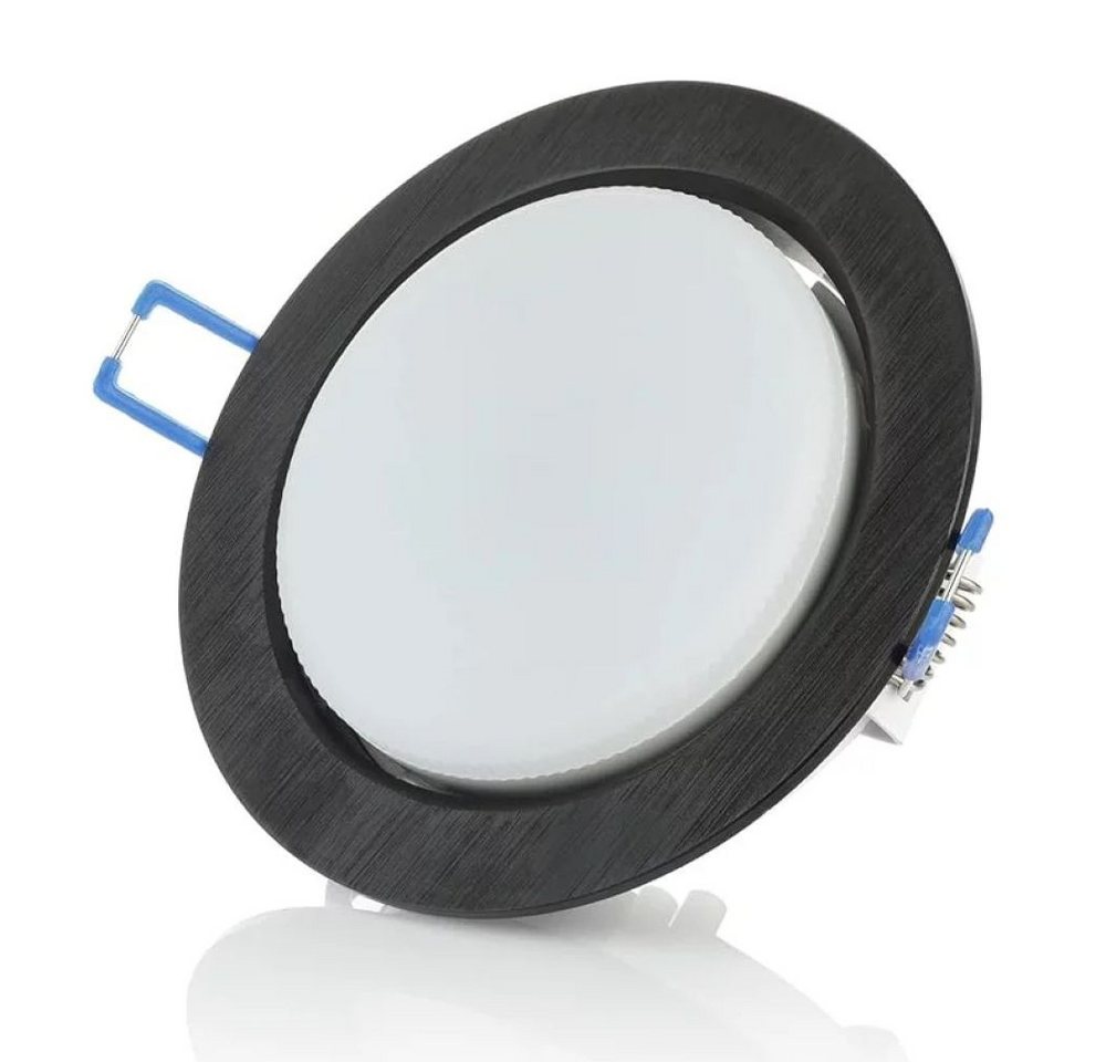 Sweet LED LED Einbaustrahler 6er Set GX53 8,2W 230V Schwarz 4000K Rund LED Einbauleuchten Aluminium, LED wechselbar, 4000K - Neutralweiß, Deckenspots, Ø95mm, Einbauleuchten Bild 4