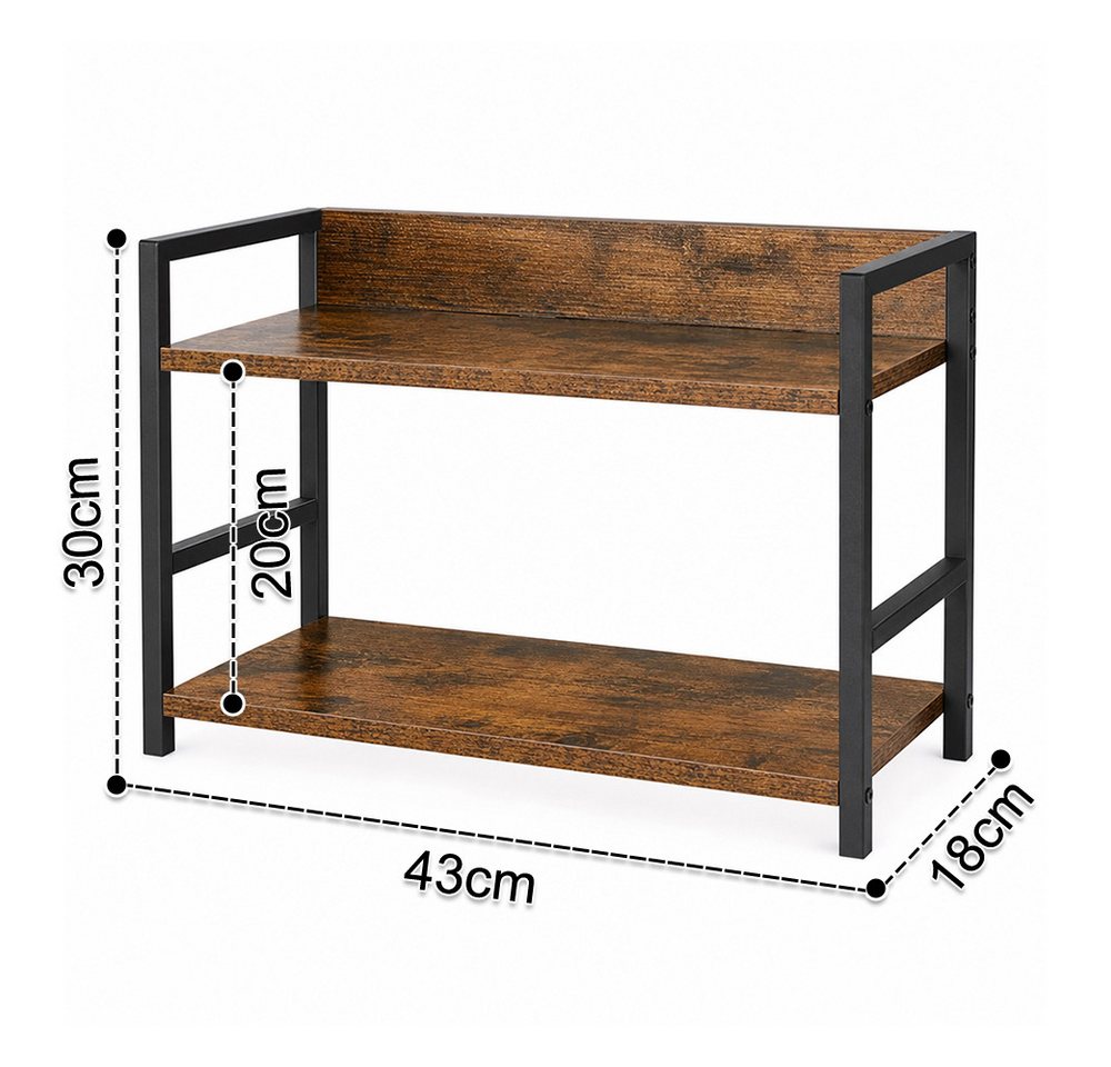 JEOBEST Küchenregal Küchenregal mit 2 Ebenen, Aufbewahrungsregal, (1-tlg) für Arbeitsplatte, Küche, Esszimmer, Metallgestell Bild 4