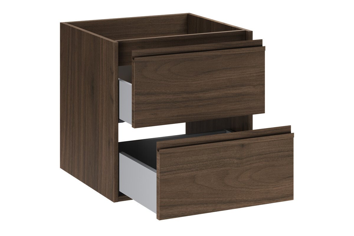 einfachgutemoebel Waschtisch-Set Waschplatz VANDA VILLA 50cm Schubfach, ohne Oberplatte, walnuss, (Badmöbel Set, 1-St., Waschtisch Unterschrank)