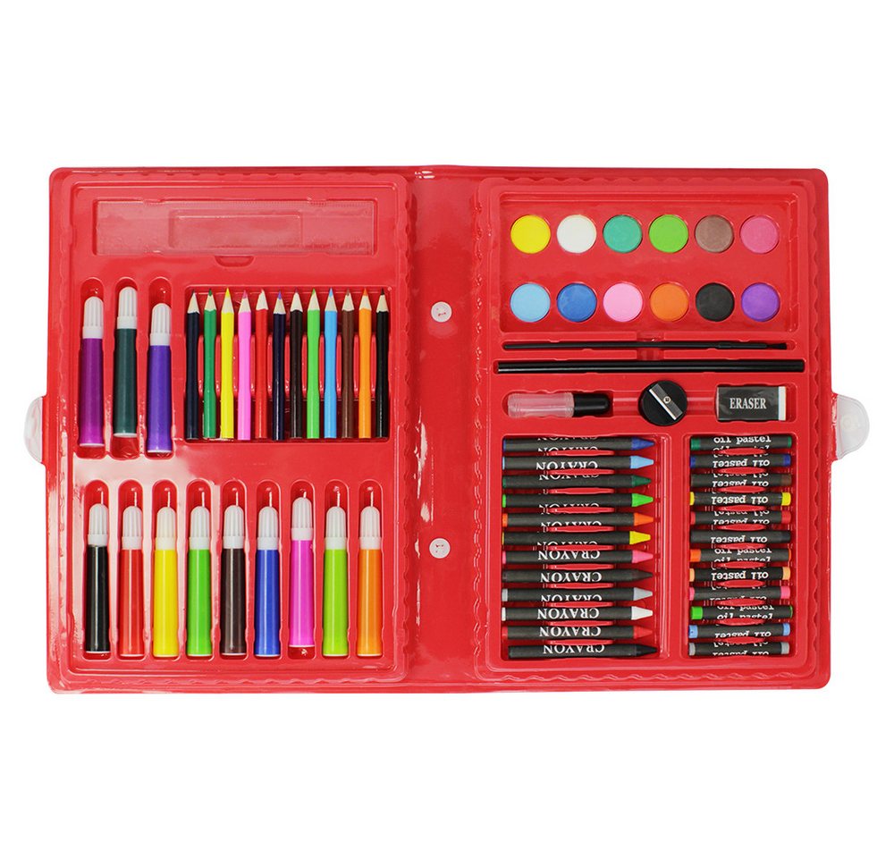com-four Malstift Malset 68-teilig in praktischer Tragebox, (68-tlg), ideal für Schule und Kindergarten Bild 3