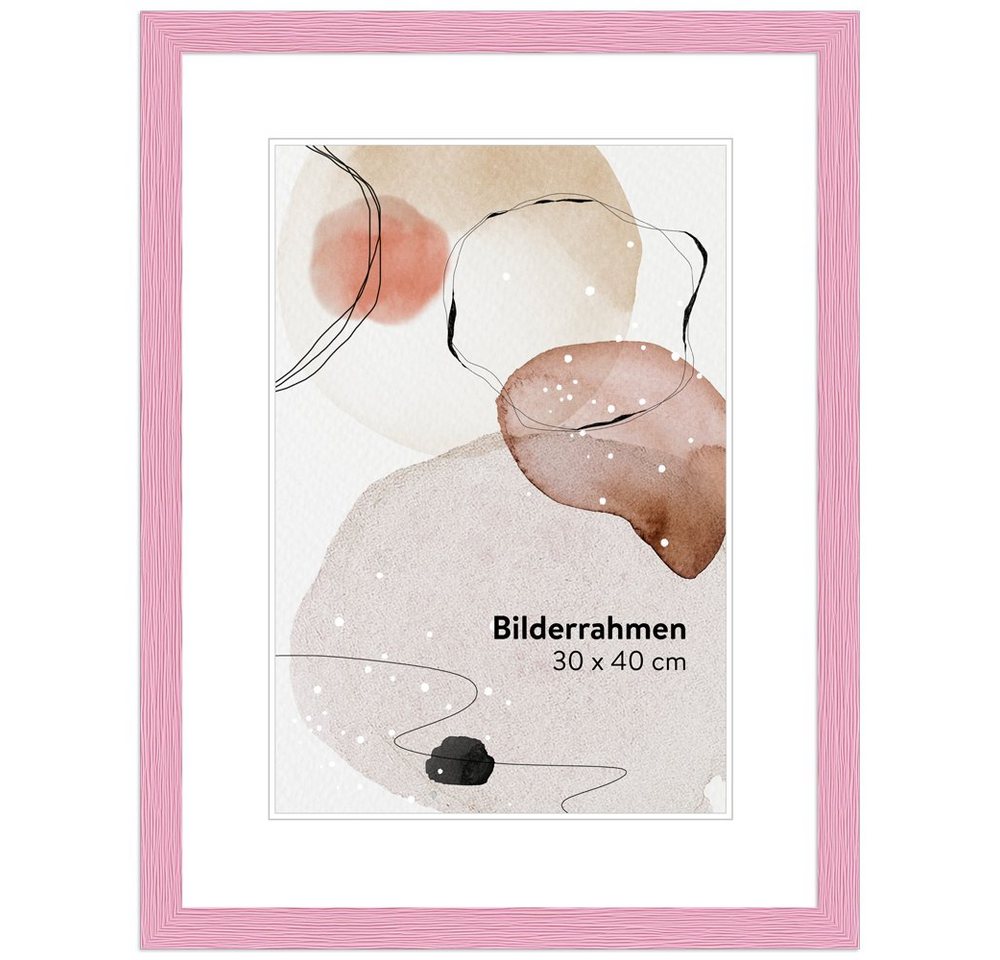 WANDStyle Bilderrahmen H300, Rosa Bilderrahmen 10x15 Holz, Moderner Fotorahmen Rosa 10x15 cm Bild 5