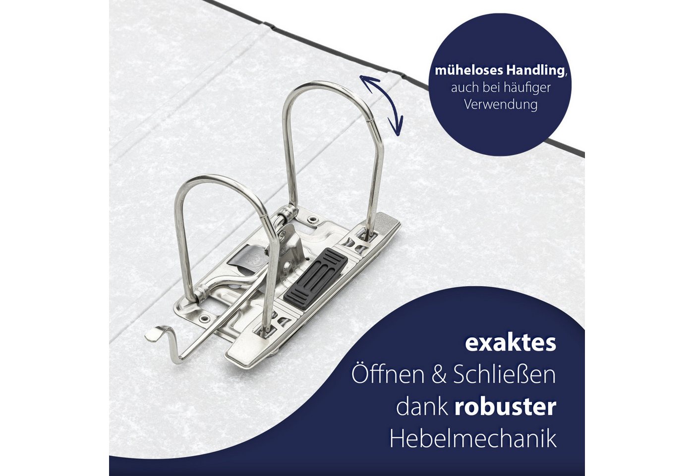Midori Aktenordner, Ordner DIN A4 Ringordner Rückenbreite 5 cm Weiß