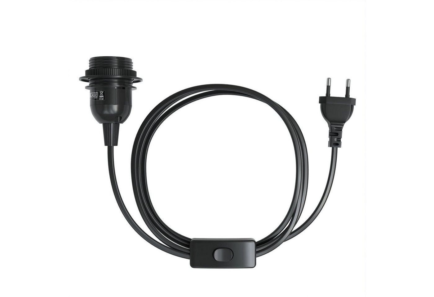 EAZY CASE Lampenfassung E27 Lampensockel mit Schalter und Kabel 3,5m, E27 Fassung Schalter Lampen Kabel Netzstecker Lampenaufhängung Schwarz Bild 2