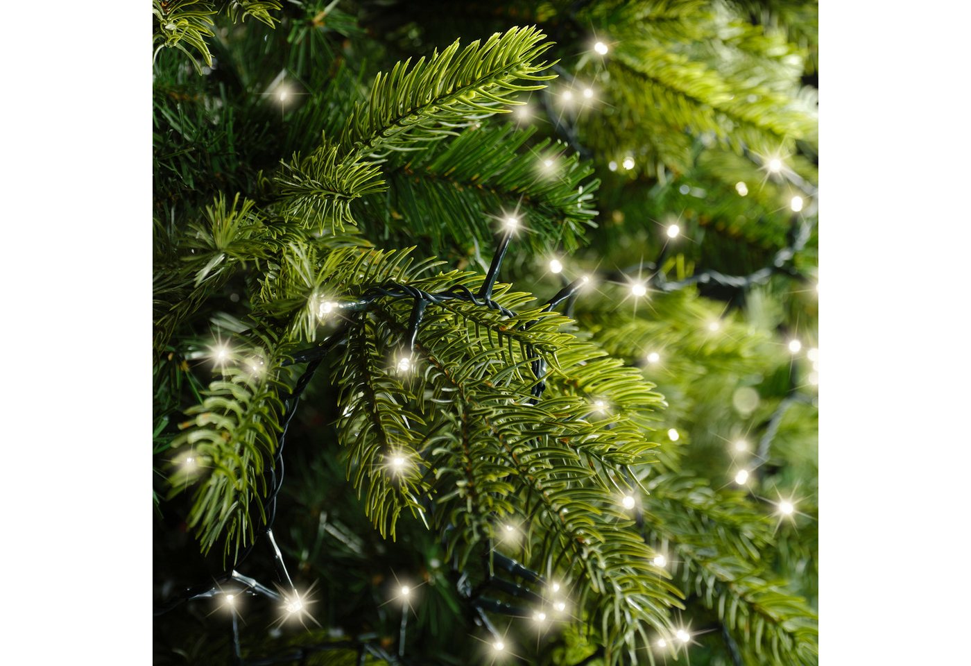 Lumineo LED-Lichterkette Lumineo Lichterkette COMPACT TWINKLE 1000 LED 22,5 m warm weiß, grün, Indoor/Outdoor, 8 Funktionen, 8h-Timer, + 5 Meter Bild 2