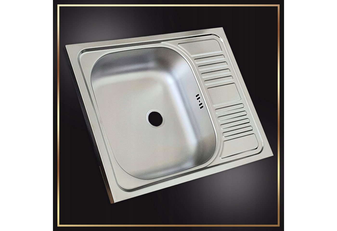 STAMAR Spülenschrank Komplettset Slim 60cm Weiß Spüle Deante Armatur Chrom Siphon Abtropf Unterschrank stehend 1 Tür 60x50cm Geschirrspüler Bohrung Edelstahl Bild 2