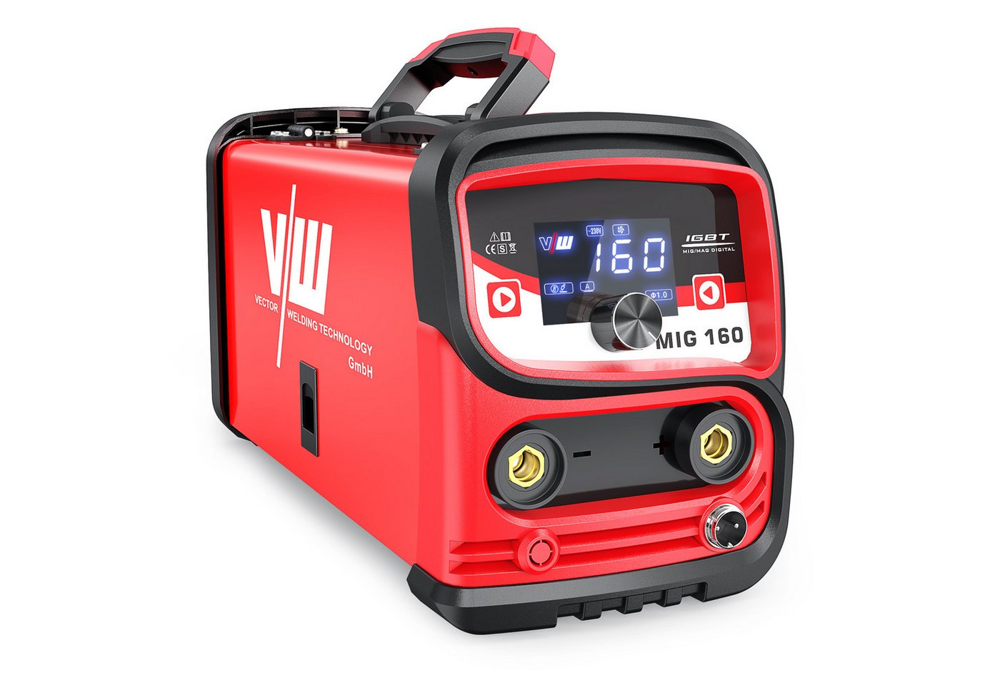 VECTOR WELDING Schutzgasschweißgerät MIG 160 Kombi-Schweißgerät – 30-160A mit 3-Knopf-Bedienung und Display Bild 2