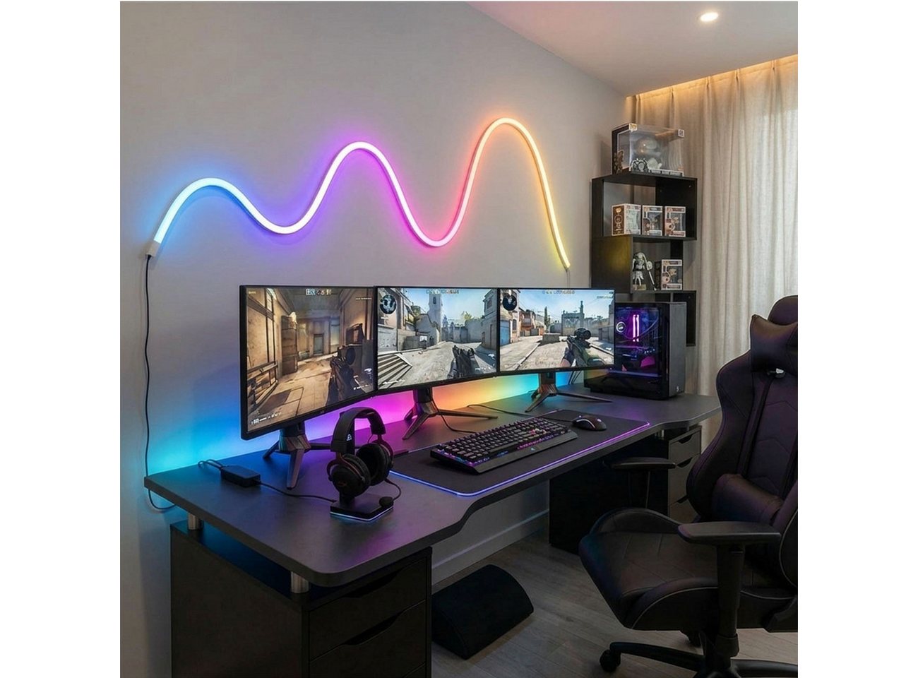 Denver LED-Streifen RGB-LED-Streifen (5m): Tuya, Alexa & Google Home, Traumfarbe & dimmbar Bild 3