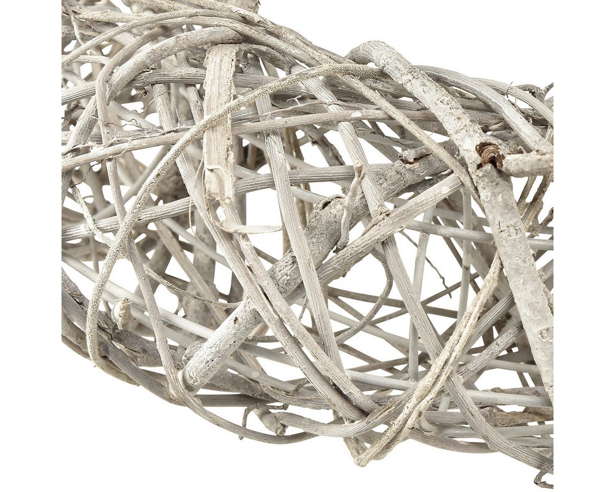 Florists Products Bastelkranz Dekokranz Holz Deko Rattan Natur Weiß Ø40cm H9,5cm - Shabby