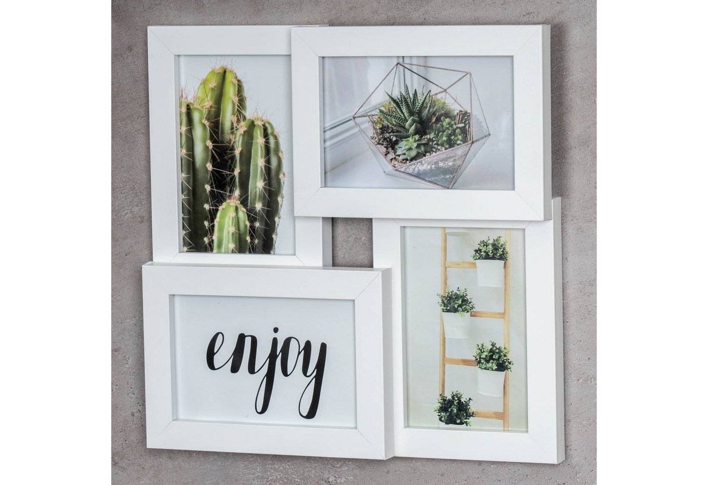 Levandeo® Bilderrahmen Collage, Bilderrahmen 30x30cm Weiß Holz 4 Fotos 10x15cm Collage Fotorahmen Bild 4