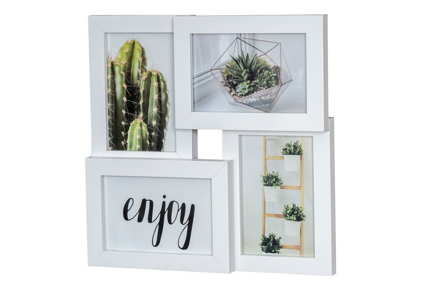 Levandeo® Bilderrahmen Collage, Bilderrahmen 30x30cm Weiß Holz 4 Fotos 10x15cm Collage Fotorahmen Bild 5
