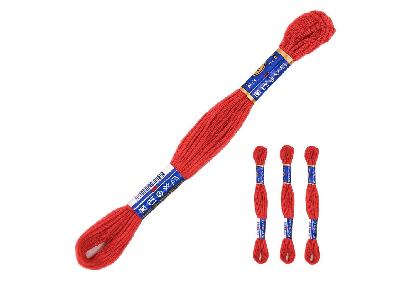 maDDma 3 Docken Stickgarn Sticktwist Stickgarn, 8 m, 3292 rot Bild 3