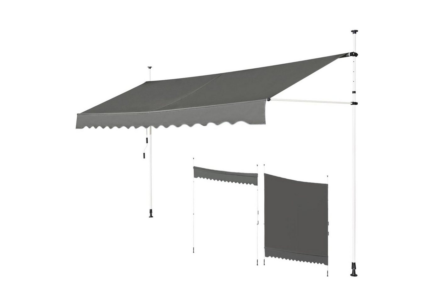 KOMFOTTEU Klemmmarkise Sonnenmarkisen UV-beständig höhenverstellbar wasserabweisend, 2 m Bild 4