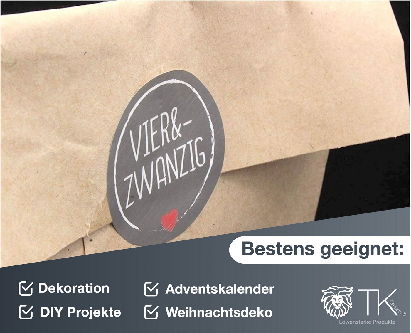 Weihnachtswunder® Sticker 24x Adventskalender Aufkleber Sticker Zahlen 1-24 selbstklebend ED.1, (Set), ø 5 cm Bild 5