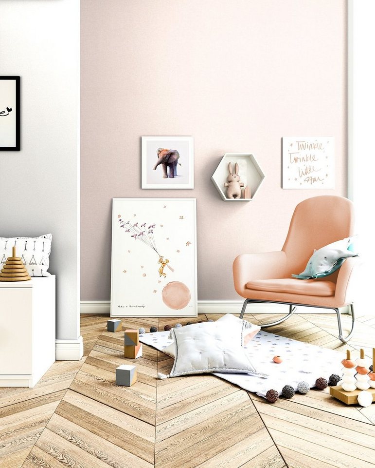 Newroom Vliestapete Dottis Uni Rose Tapete Universal Unifarbe,Struktur,Monochrom, Rosa Tapete Modern Unifarbe - Universal Einfarbig Rose Uni Struktur Leinen Optik für Wohnzimmer Schlafzimmer Küche, Einfarbig Bild 2