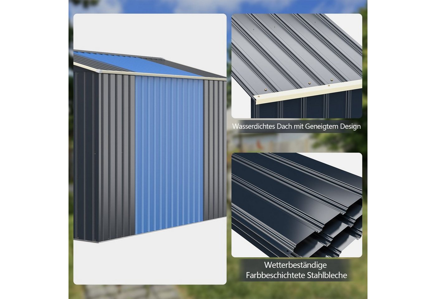 COSTWAY Gerätehaus, BxT: 340x64 cm, (1 St), Erweiterungsbox, Metall, Garten Schuppen Bild 4