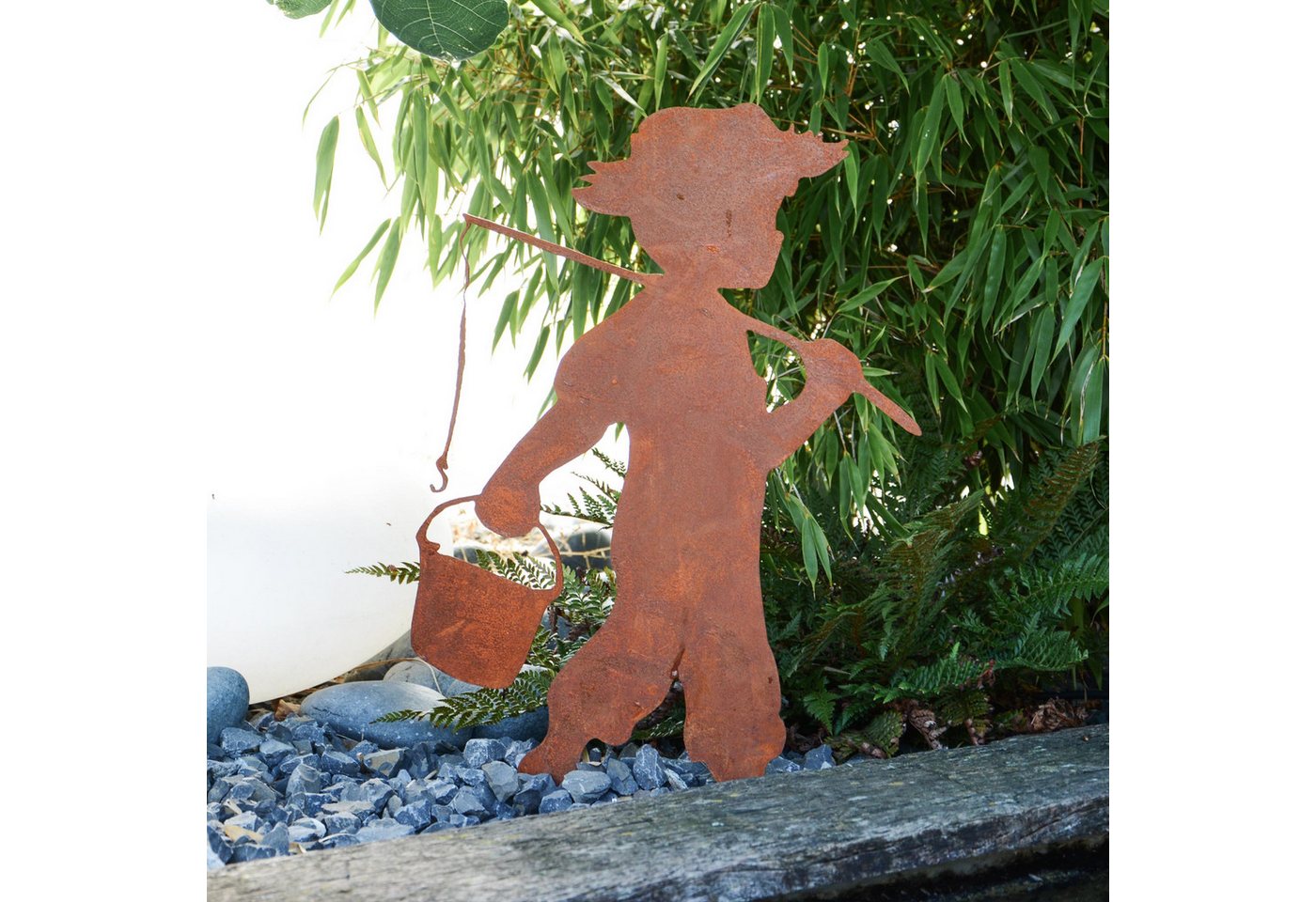 UNUS GARDEN Gartenstecker Roststecker Junge mit Angel (1-St) Bild 4