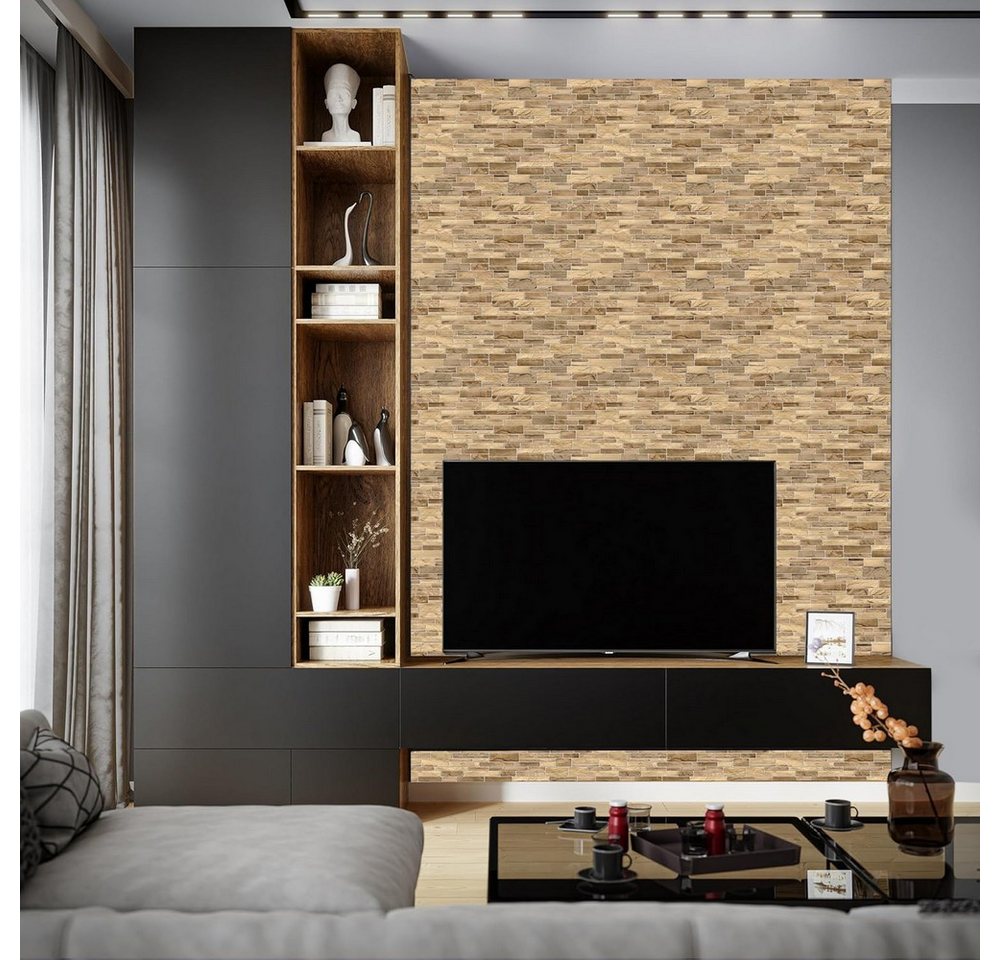 MDEKOR 3D Wandpaneel PVC Wandverkleidung 48,5x96 cm für Küche, Bad & mehr, (5-tlg) Model 0014, 5 Stück = 2,35 m2 Bild 2