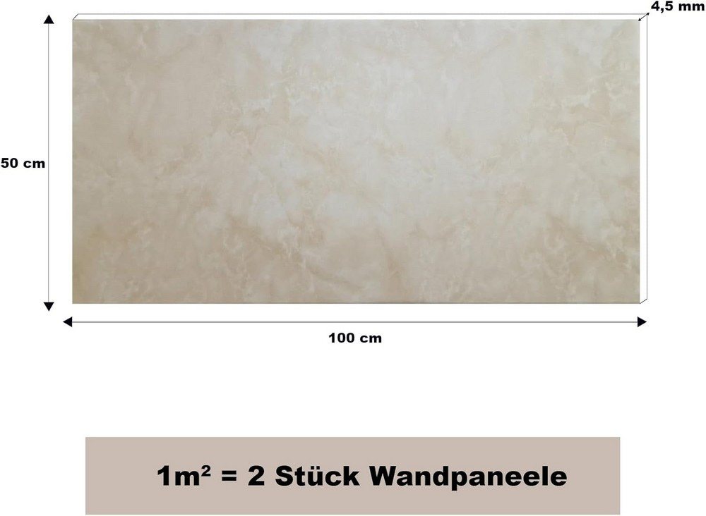 MDEKOR 3D Wandpaneel MDEKOR XPS Dekorative für Innenräume, (2-tlg) 1 m², Steinoptik 50x100 cm Sand, Paneele 4,5 mm dick Bild 3