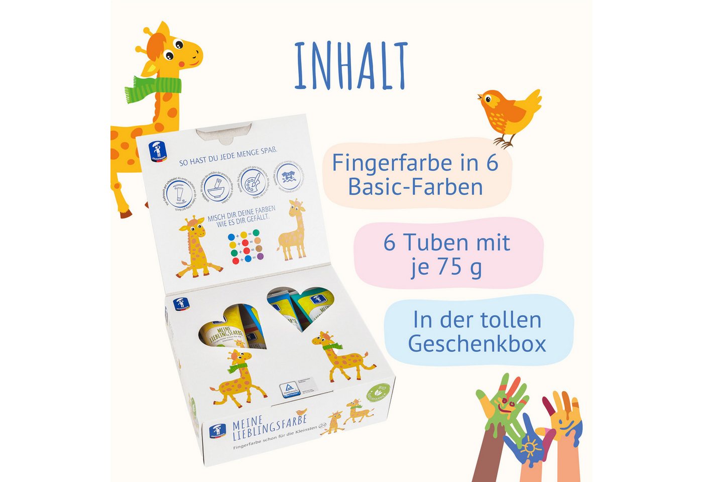 Feuchtmann Fingerfarbe MEINE LIEBLINGSFARBE Basic, sichere Naturfarbe auf Wasserbasis Bild 4