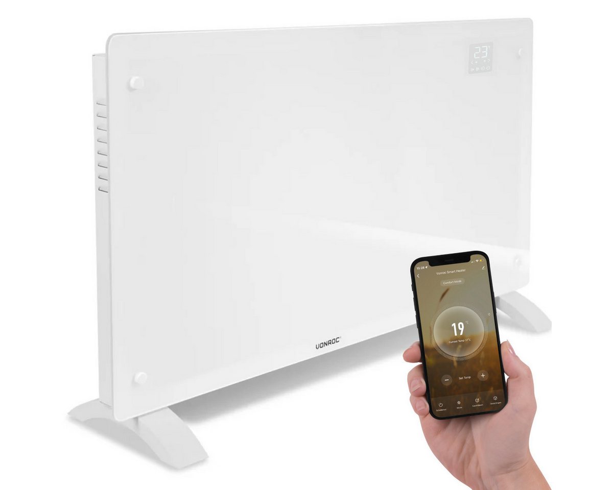 VONROC Heizkörper Elektroheizung in Varianten für 12 bis 30qm Räume, Elektrische Konvektorheizung 2 stufig - Manuelle/App Steuerung Bild 3