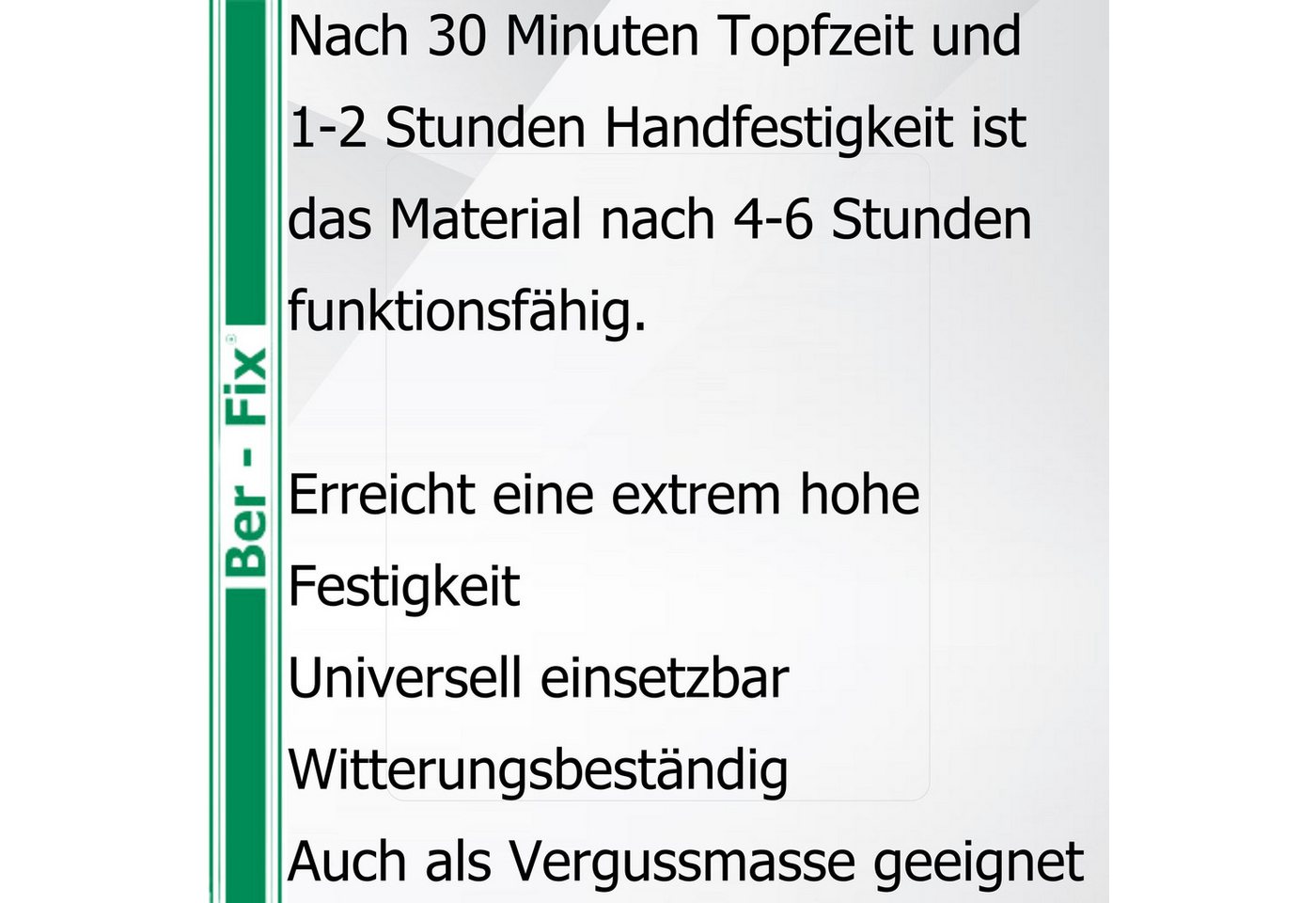 Ber-Fix 2-Komponentenkleber 2K Epoxykleber 30min 25g Spritze, (Set, 2-tlg), lange Verarbeitungszeit mechanisch bearbeitbar witterungsbeständig Bild 2