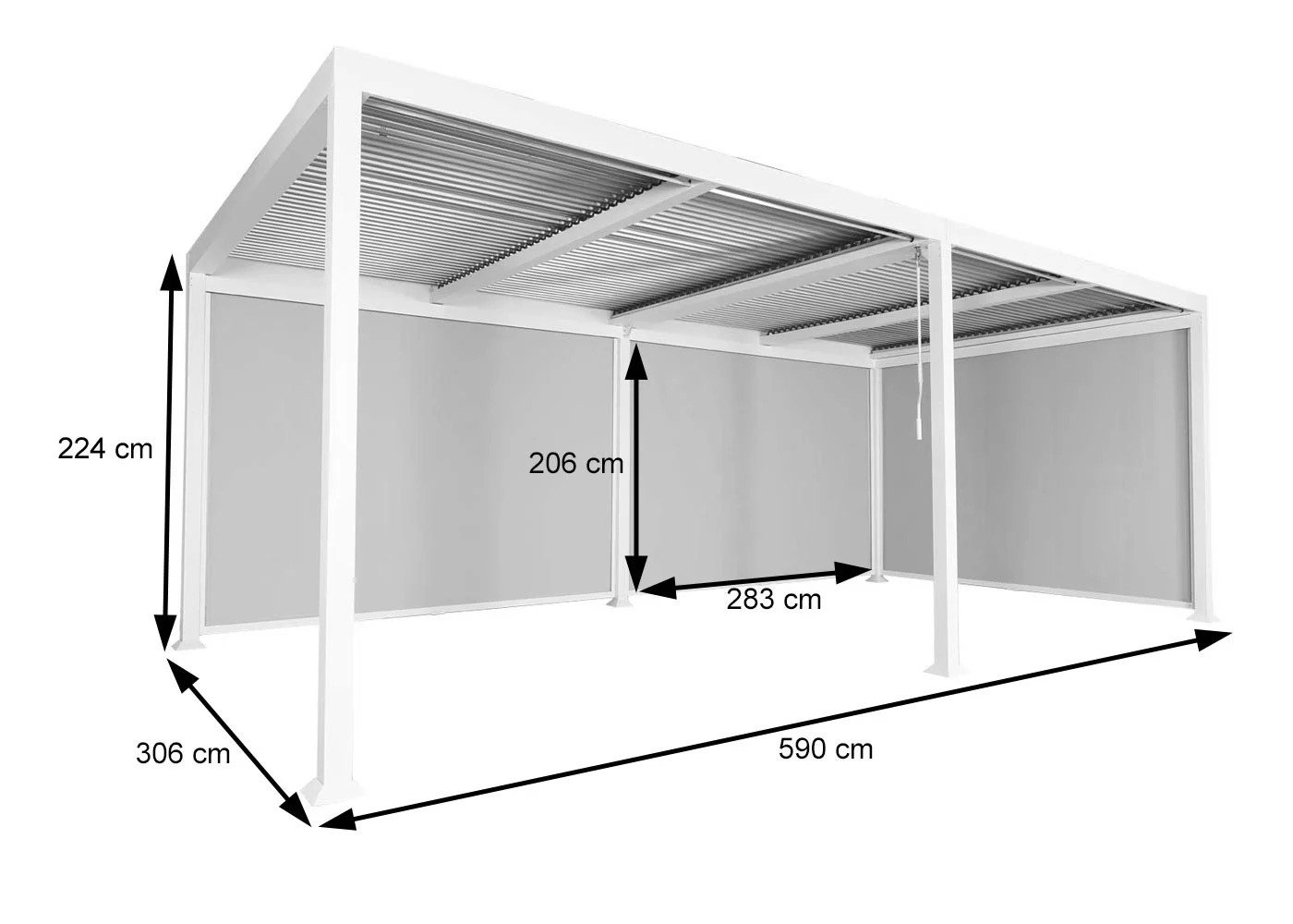 MCW Terrassendach Pergola Terrassenvordach Terrassenüberdachung 6x3m Lamellen Seitenwand Bild 5