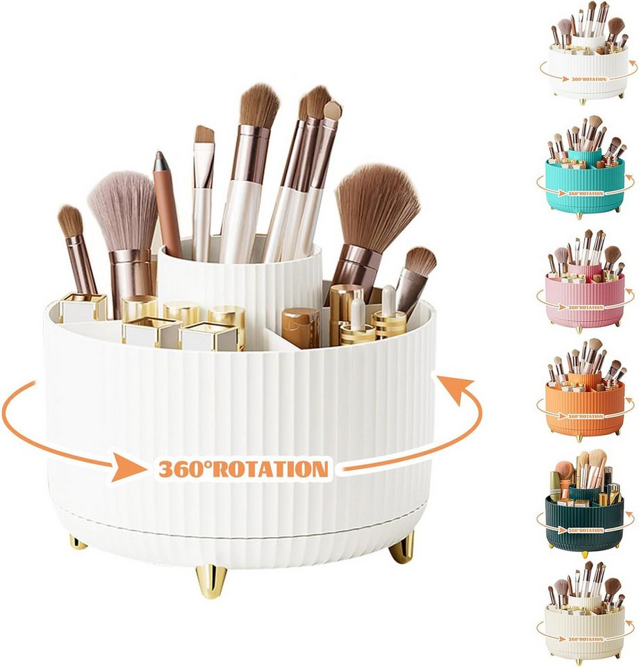 FELIXLEO Küchenorganizer-Set 360° Make up Organizer Pinselhalter 5 Fächer Kosmetik Aufbew. Weiß, (1-tlg) Bild 4