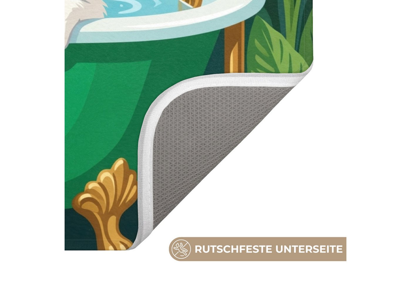 OnlyWow Badematte Badezimmer - Katzenparade - Farbenfroh, Höhe 10 mm, Polyester, Rechteckig, Badezimmerteppich, Badteppich, Rutschfest, Duschvorleger, Duschmatte